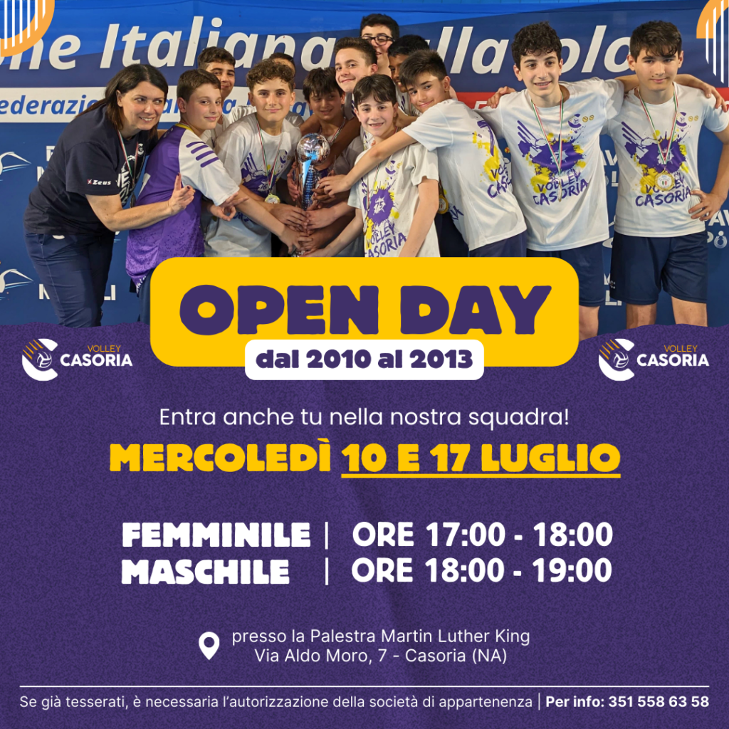 Open Day Volley Casoria 10 e 17 luglio