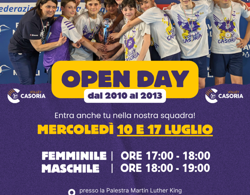 Open Day Volley Casoria 10 e 17 luglio